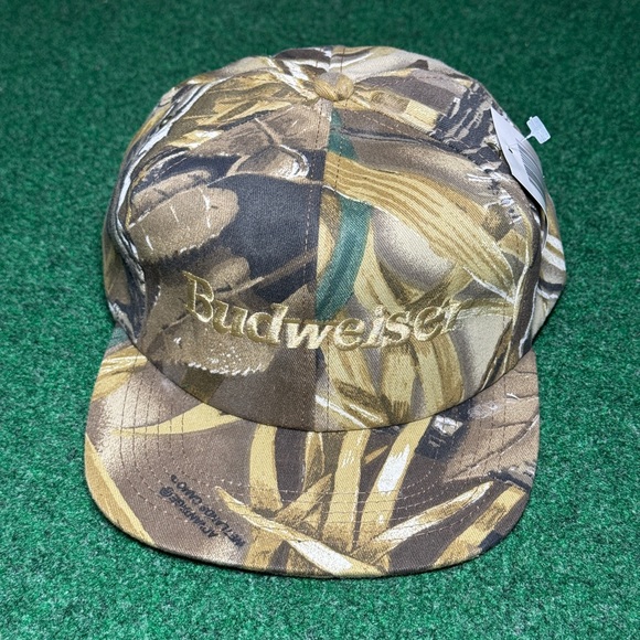 Vintage 80s 90s Budweiser Camo Hat New With Tags Deadstock Beer Bud Light